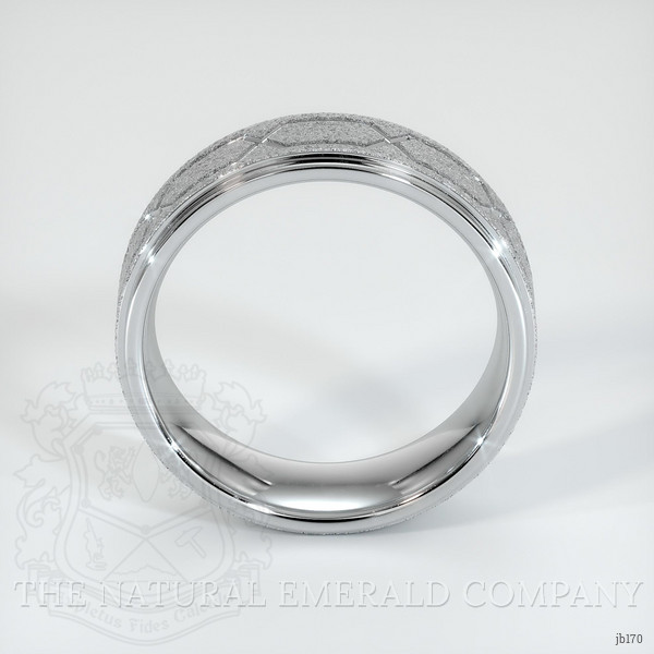 18K White Gold Men's Plain Band