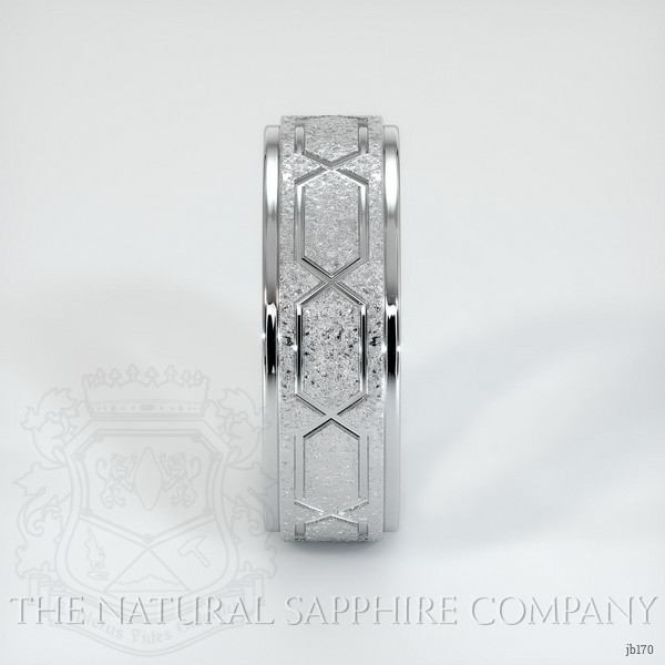 18K White Gold Men's Plain Band