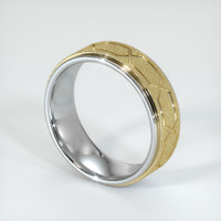 14K White & Yellow Men's Plain Band Image