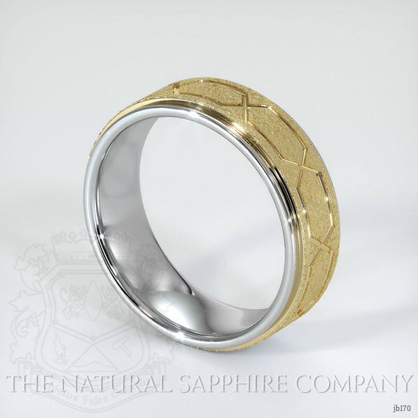 14K White & Yellow Men's Plain Band