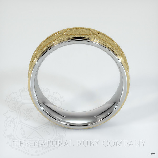 14K White & Yellow Men's Plain Band