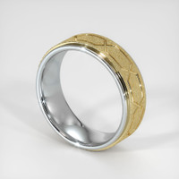 18K White & Yellow Men's Plain Band Image