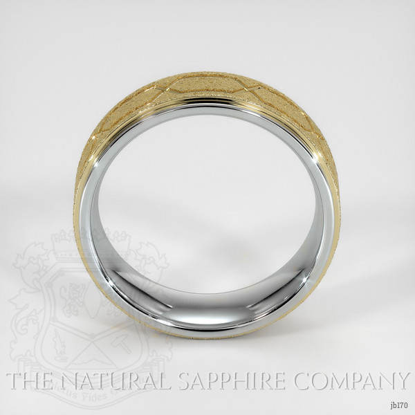 18K White & Yellow Men's Plain Band