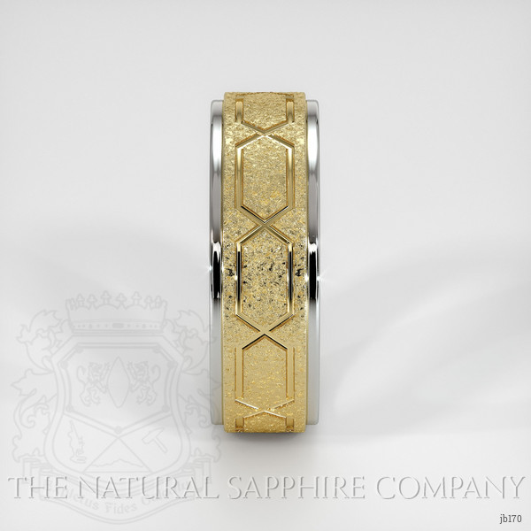 18K White & Yellow Men's Plain Band