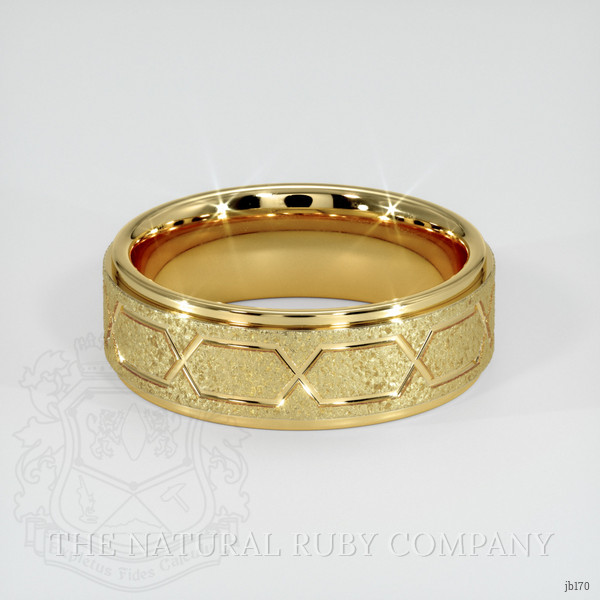 18K Yellow Gold Men's Plain Band