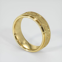 18K Yellow Gold Men's Plain Band Image