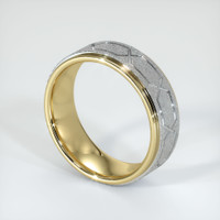 14K Yellow & White Men's Plain Band Image