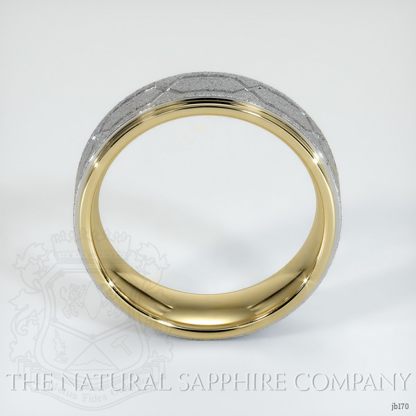 14K Yellow & White Men's Plain Band