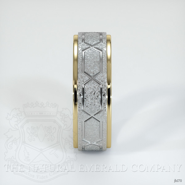 14K Yellow & White Men's Plain Band
