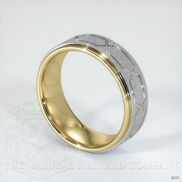 18K Yellow & White Men's Plain Band