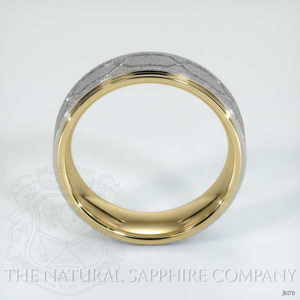 18K Yellow & White Men's Plain Band