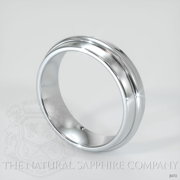 14K White Gold Men's Plain Band