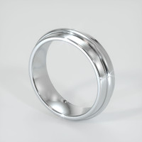 18K White Gold Men's Plain Band Image