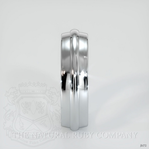 18K White Gold Men's Plain Band