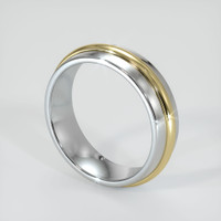 18K White & Yellow Men's Plain Band Image