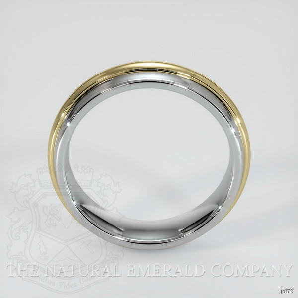 18K White & Yellow Men's Plain Band