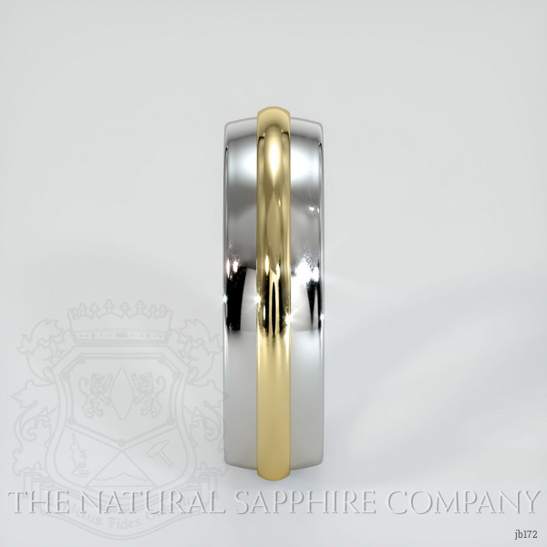 18K White & Yellow Men's Plain Band