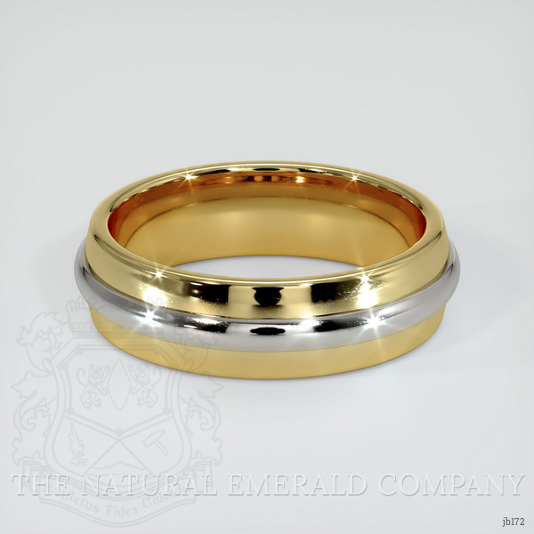 18K Yellow & White Men's Plain Band