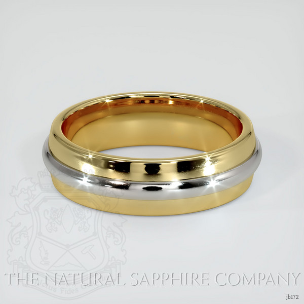18K Yellow & White Men's Plain Band
