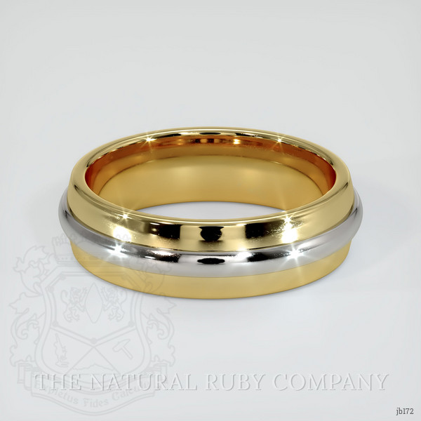 18K Yellow & White Men's Plain Band