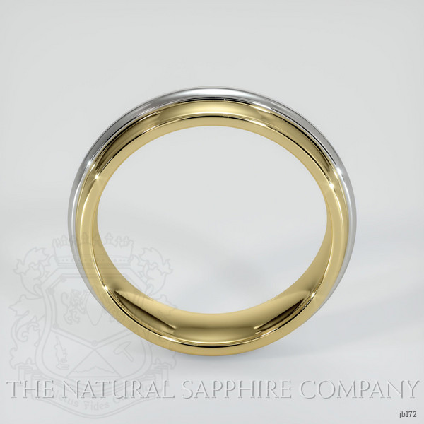 18K Yellow & White Men's Plain Band