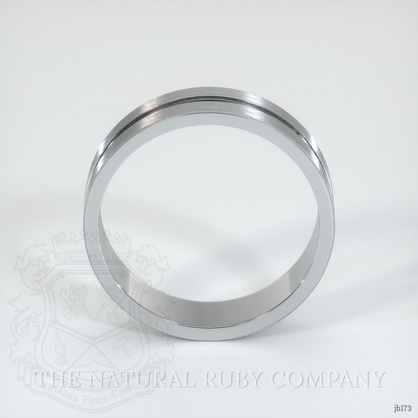 14K White Gold Men's Plain Band