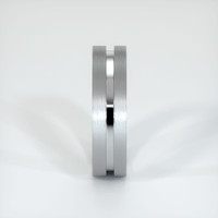 14K White Gold Men's Plain Band Image