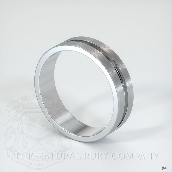 18K White Gold Men's Plain Band