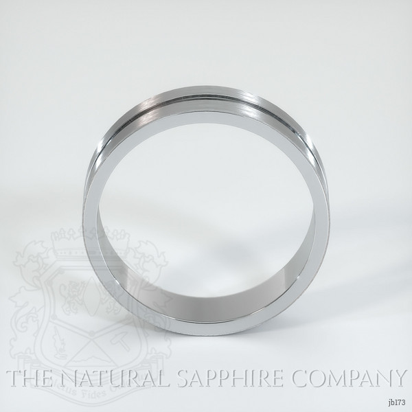 18K White Gold Men's Plain Band