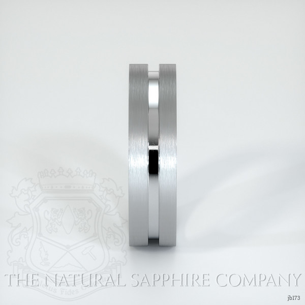 18K White Gold Men's Plain Band