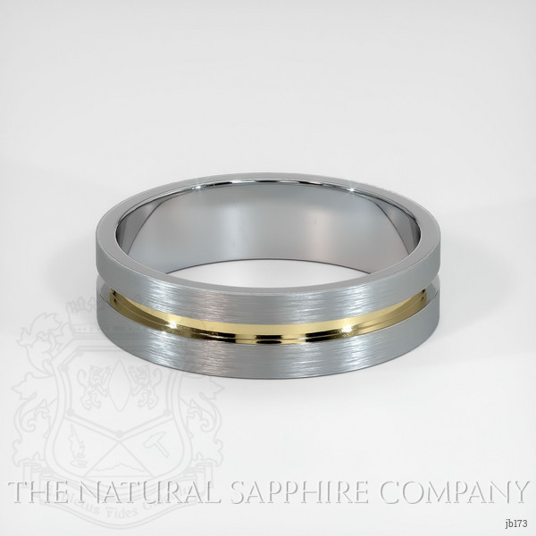 18K White & Yellow Men's Plain Band