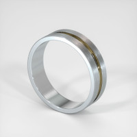 18K White & Yellow Men's Plain Band Image