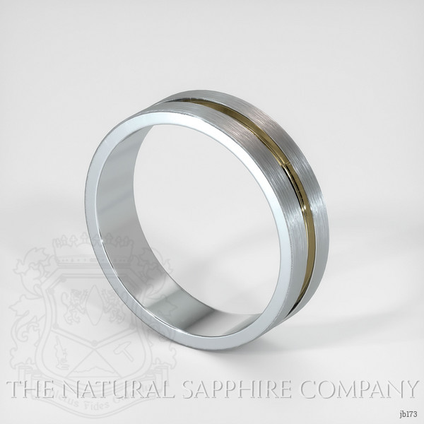 18K White & Yellow Men's Plain Band