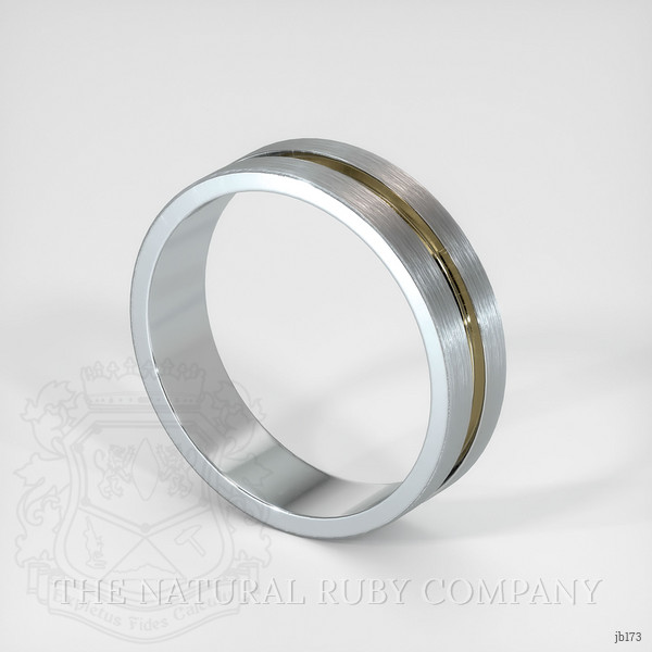 18K White & Yellow Men's Plain Band