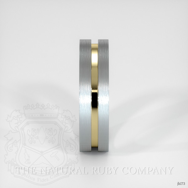 18K White & Yellow Men's Plain Band