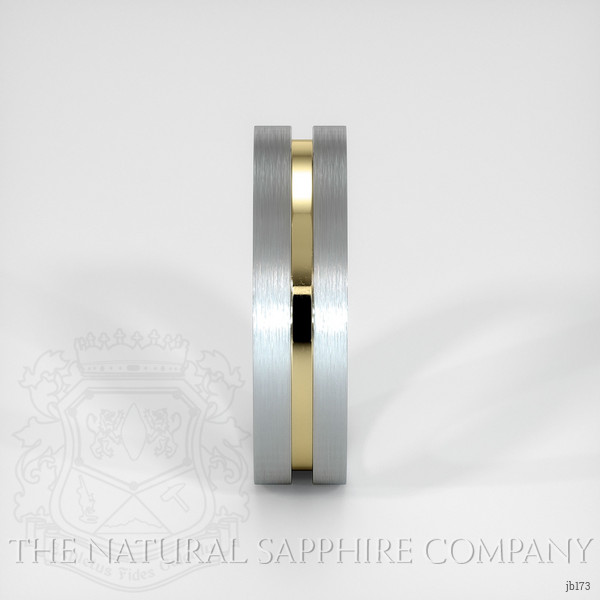 18K White & Yellow Men's Plain Band