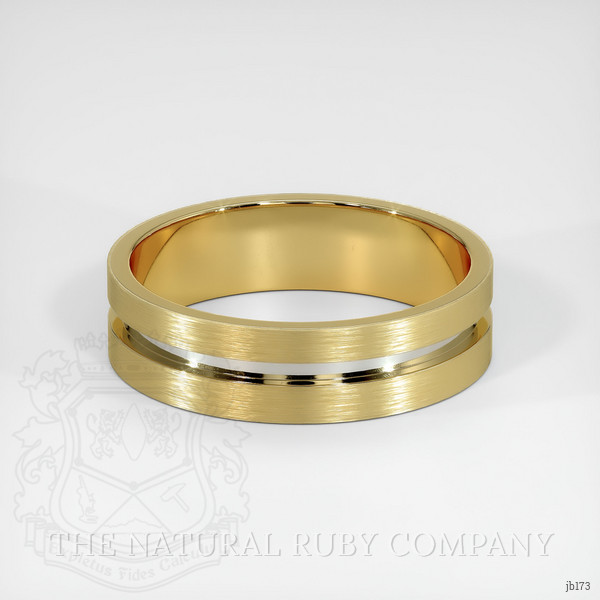 18K Yellow & White Men's Plain Band