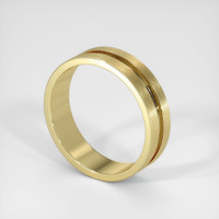 18K Yellow & White Men's Plain Band Image