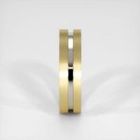 18K Yellow & White Men's Plain Band Image