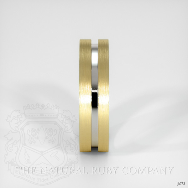 18K Yellow & White Men's Plain Band