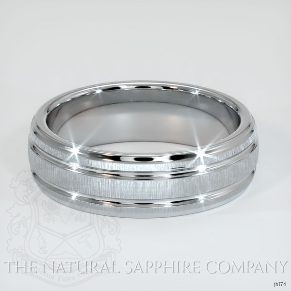 14K White Gold Men's Plain Band