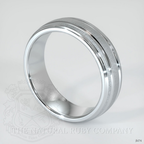 14K White Gold Men's Plain Band