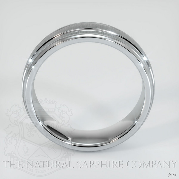 14K White Gold Men's Plain Band