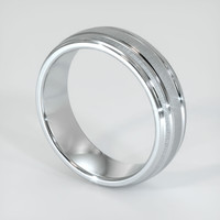 18K White Gold Men's Plain Band Image