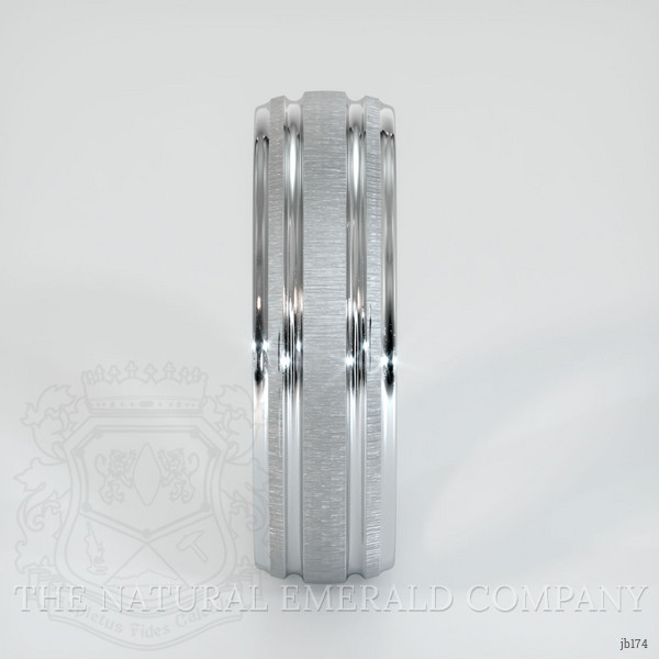 18K White Gold Men's Plain Band