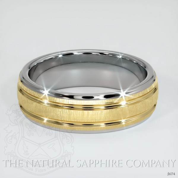 18K White & Yellow Men's Plain Band