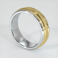 18K White & Yellow Men's Plain Band Image