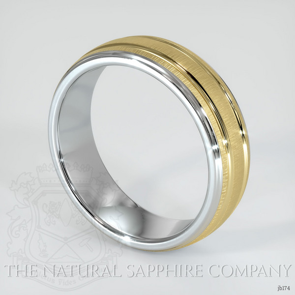 18K White & Yellow Men's Plain Band