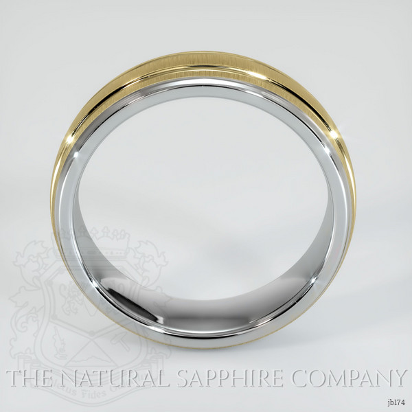 18K White & Yellow Men's Plain Band