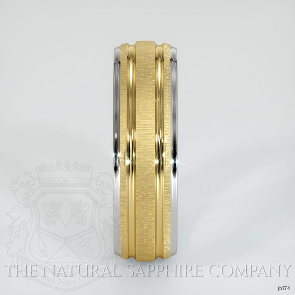 18K White & Yellow Men's Plain Band